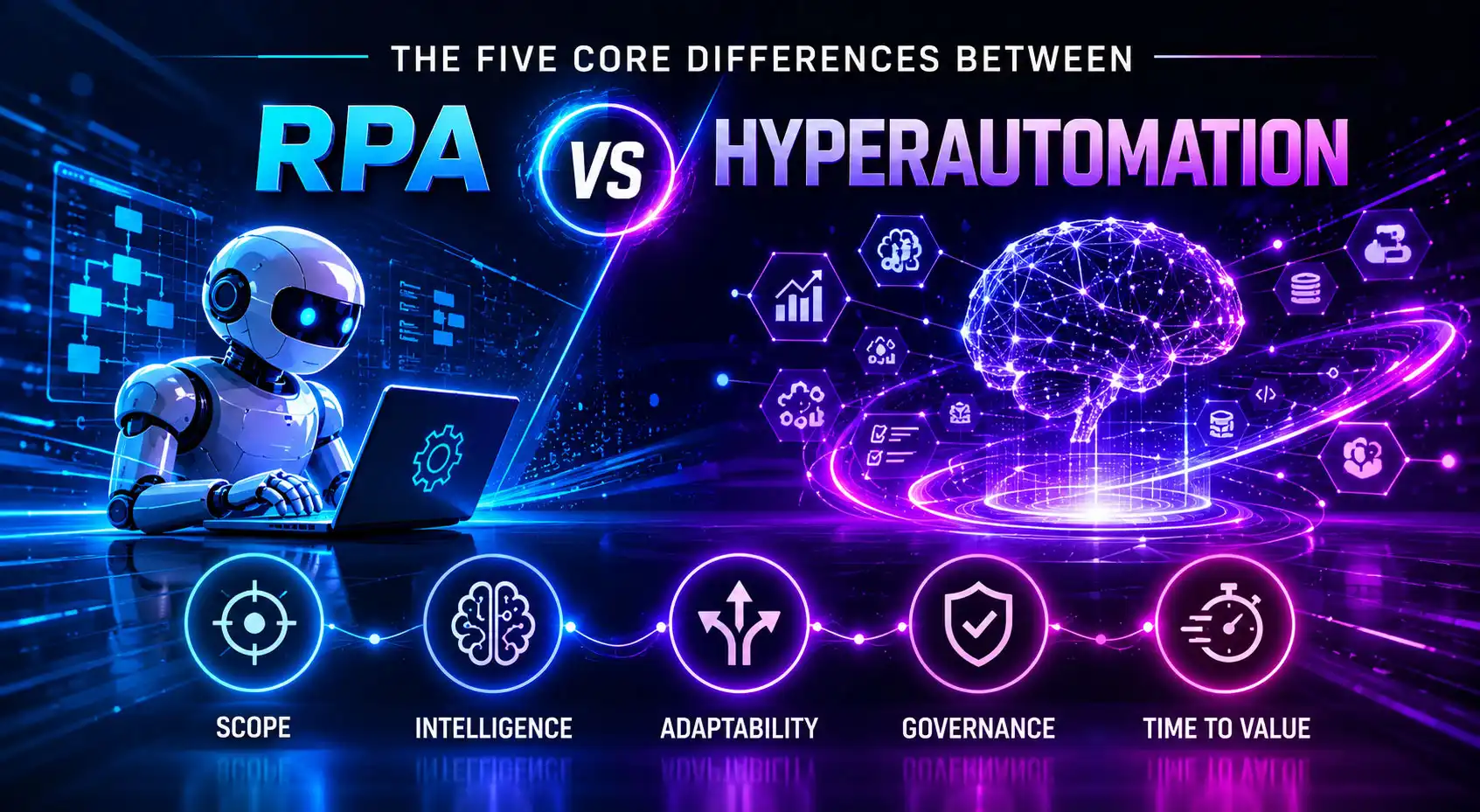 The Five Core Differences Between RPA and Hyperautomation
